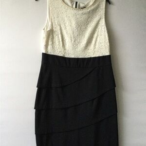 Connected apparel Elegant Black and White Sleeveless Dress